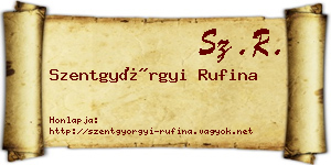 Szentgyörgyi Rufina névjegykártya